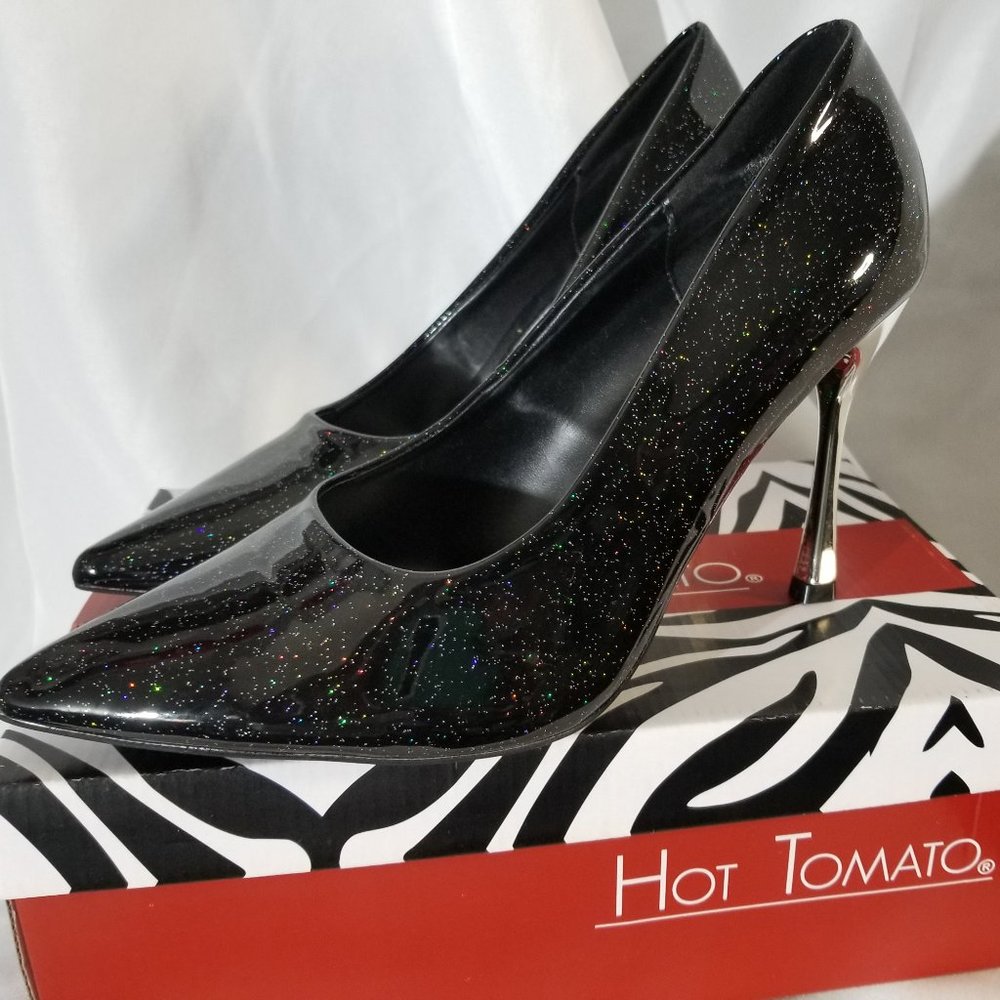 Black Galaxy Pumps w/silver heels
